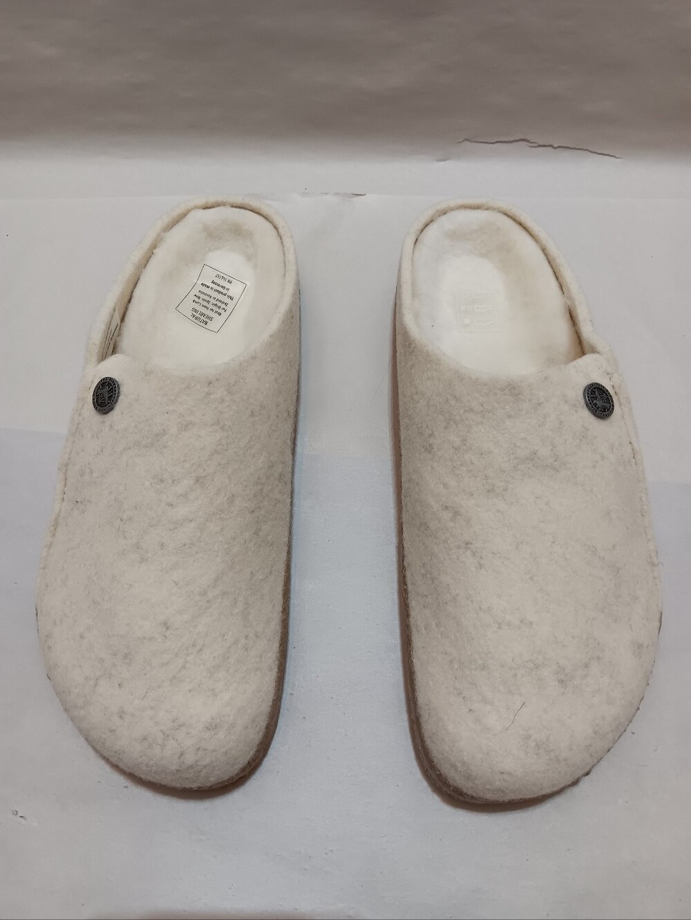 Birkenstock Zermatt Rivet Slippers EU37, US L6, M4 Ecru Wool Felt Slip On Shoes - Picture 4 of 9